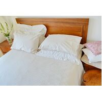 Double Bed Quilt/Duvet Cover 1000TC/10cm2 Pure Cotton Ivory Stripe