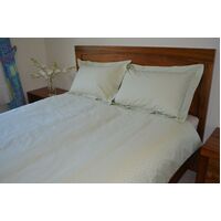 Double Bed Cover Set 400TC Cotton Green Leaf No Tag No Label Factory Second