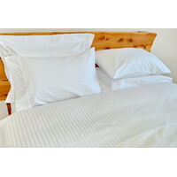 King Bed Fitted Sheet 1000TC/10cm2 Pure Cotton White Stripe