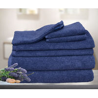 7 Pieces Egyptian Cotton Ribbon Bath Towels Set Glove Mitt Multi-Colours