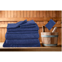 8 Pieces Egyptian Cotton Bath Towels Set Classic Ribbon 8 Colours With Bath Mat