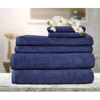 6 Pieces Egyptian Cotton Ribbon Bath Towels Set Bath Hand Towel Face Washer     