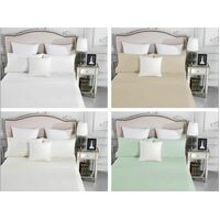 1500TC CVC Cotton 4Pcs Mega Queen Bed Sheet Set Fitted Flat Pillowcase Easy Care