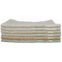 3 x Organic Cotton Hand Towels Set Premium Quality Natural Brown/Green Colours