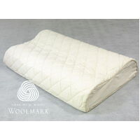 Contoured Latex Pillow + Washable Organic Cotton Wool Protector 60x40x12/10cm