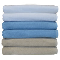 Bulk Save 12 Bath Towels Set Blue/Stone/White 68x137cm 550GSM Salon Deal