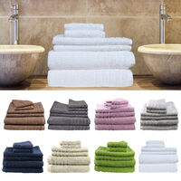 6 Piece Bath Towels Set Egyptian Cotton 620GSM Spa Quality Multi-Colours 