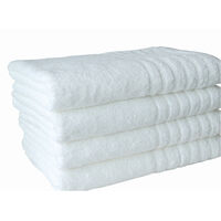 Bulk Save 12 Towels Set Luxury 600GSM Spa Quality Pure Cotton Natural White