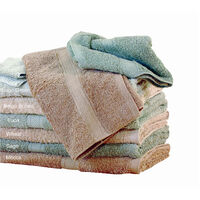 3 Pc's Organic Cotton Towel Gift Set 2 Bath Towels & 1 Hand Towel Brown/Green
