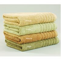 2 x Organic Cotton Elegance Bath Sheets Set 600GSM Natural Brown/Green Colours 