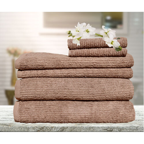 7 Pieces Egyptian Cotton Bath Towel Set 620GSM Charcoal/Latte/White  