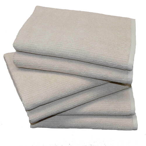 10 Egyptian Cotton Bath Towels Set Stone/Blue/White 68x137cm 550GSM Clearance 