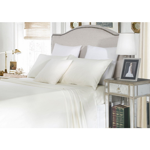 Luxurious 1800TC Cotton Rich Sheet Sets Ivory [Bed Size: Double Bed]