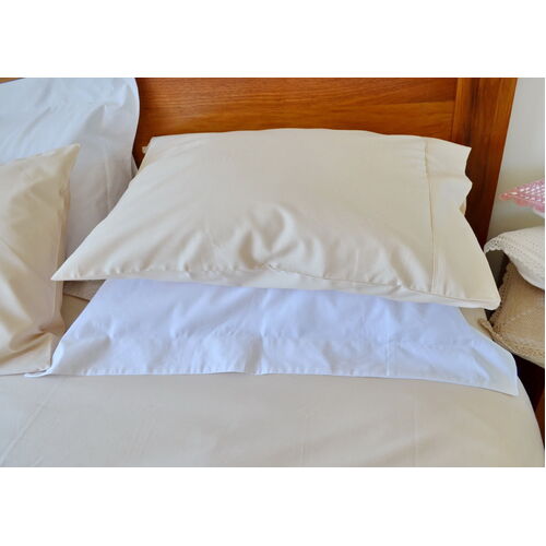 1000TC Cotton Sheet Set Ivory [Bed Size: Single Bed]