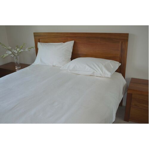 Double Bed Quilt Cover Set 400TC Cotton Cream Square No Label Factory Second   