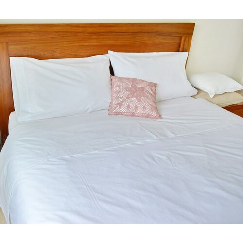 Queen Bed Sheet Set Egyptian Cotton White Fitted Flat Pcs Superfine Percale